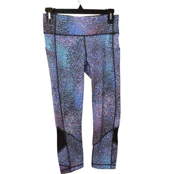 Lululemon Run Inspire Crop II – Mermaid Strive Galaxy Purple/Blue – Size 4 - Picture 3 of 3